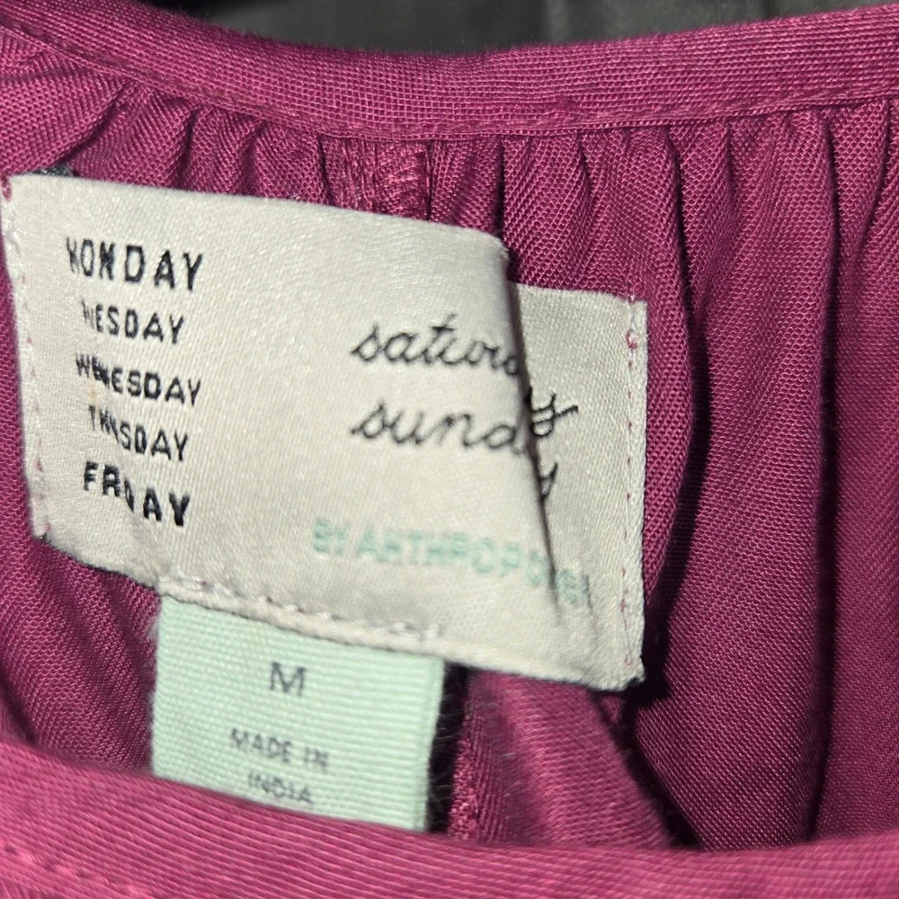 Anthropologie Saturday/Sunday Plum Purple Tie Waist Jogger Jumpsuit Medium NWT - Picture 4 of 4